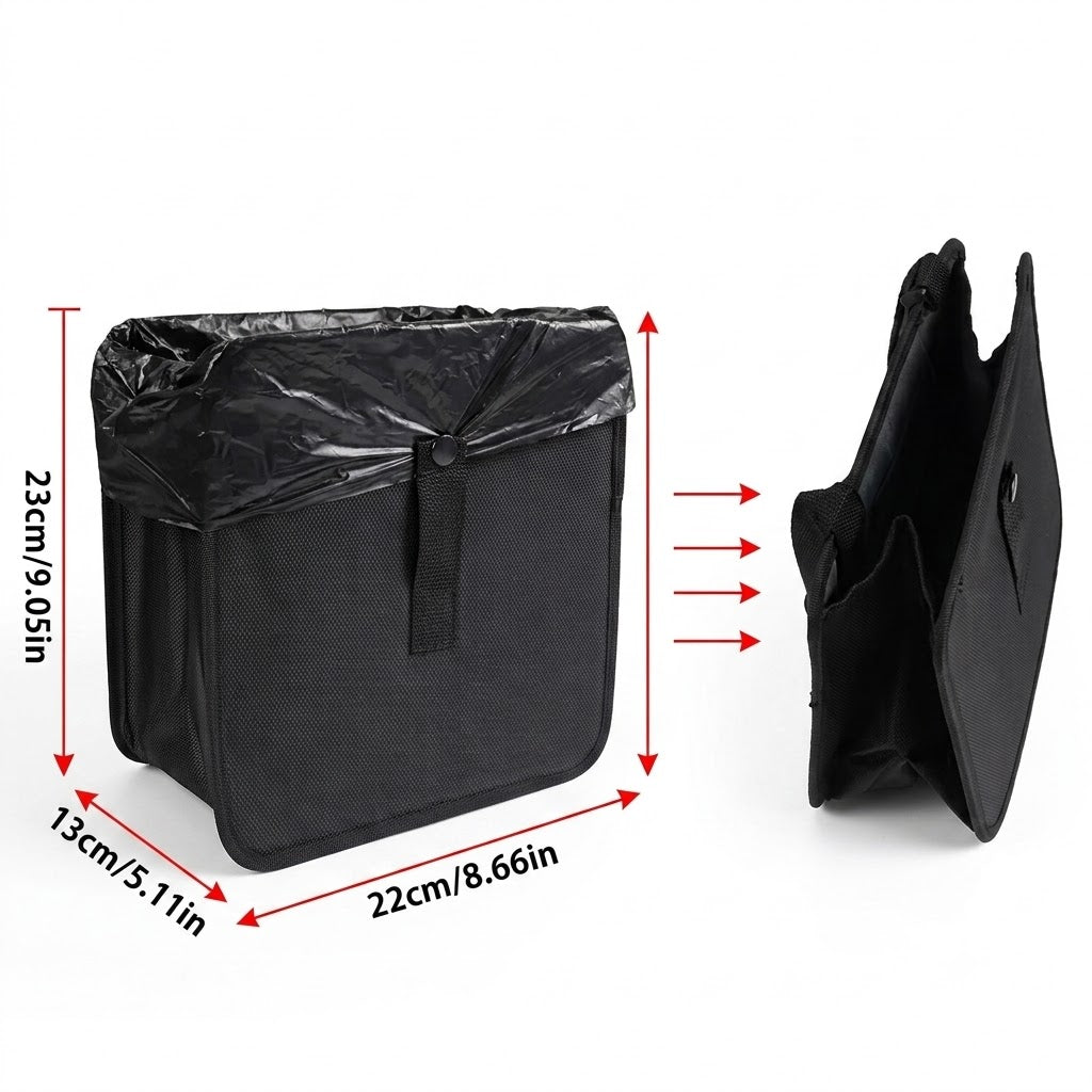 Waterproof Car Trash Can — Foldable Backseat Organizer