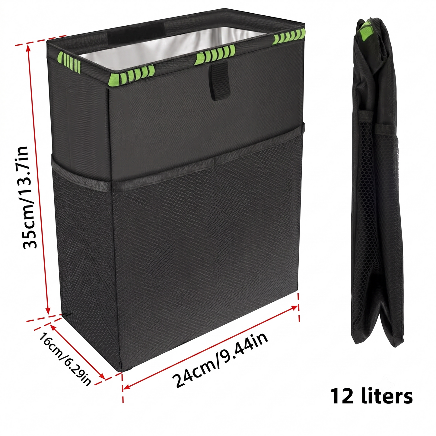 Waterproof Car Trash Can — Foldable Backseat Organizer