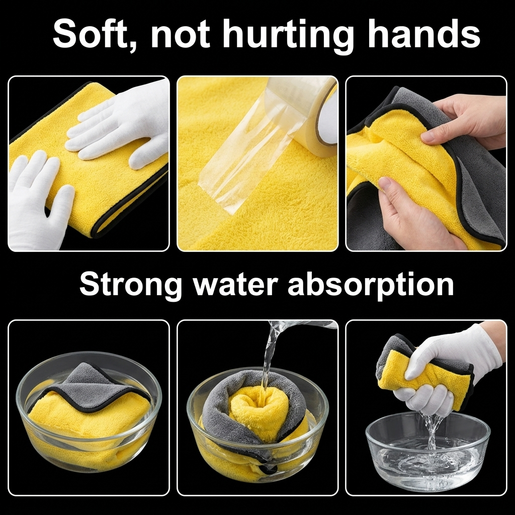 Car Cleaning Microfiber Cloth — Scratch-Free Detailing Towel